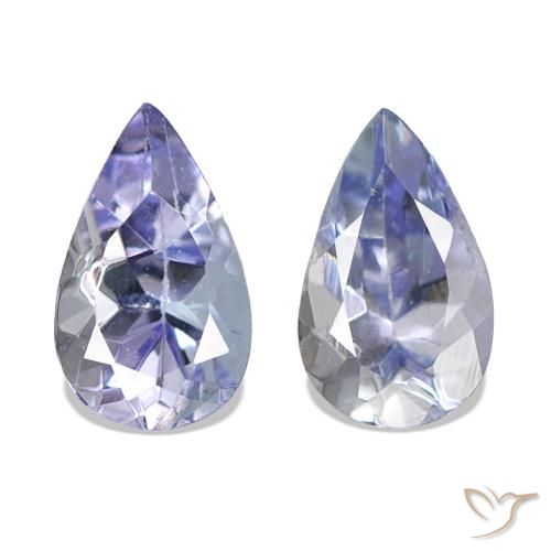 Gemme di Tanzanite Blu argenteo naturale da 0.55 ct, Forma a pera, VVS-VS