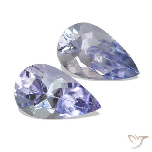Gemme di Tanzanite Blu argenteo naturale da 0.55 ct, Forma a pera, VVS-VS