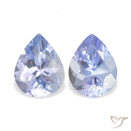 0.71ctw Naturale Blu pastello Tanzanite, Forma a pera, VS