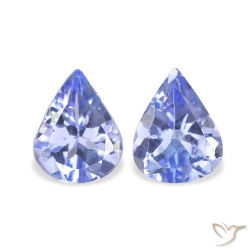 0.66ctw Naturale Blu pastello Tanzanite, Forma a pera, VS