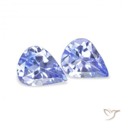Gemme di Tanzanite Blu pastello naturale da 0.66 ct, Forma a pera, VS