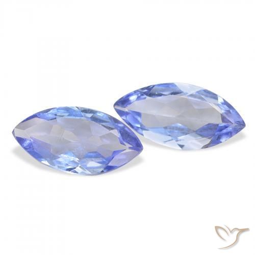 Gemme di Tanzanite Blu pastello naturale da 0.66 ct, Taglio marquise, VS