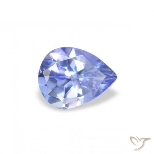 Tanzanite Blu pastello naturale da 0.32 ct, Forma a pera, VS