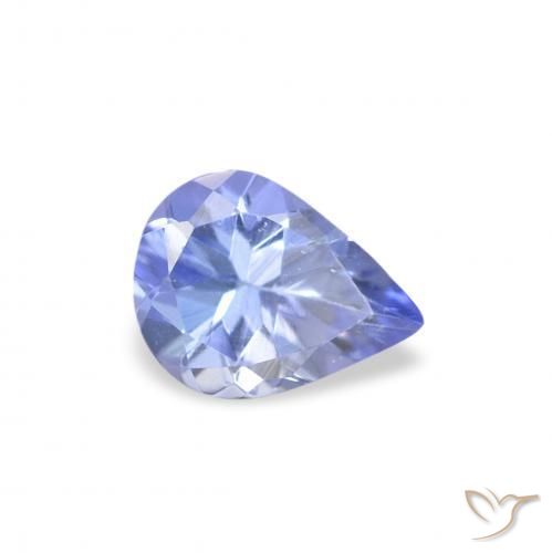 Tanzanite Blu pastello naturale da 0.28 ct, Forma a pera, VS