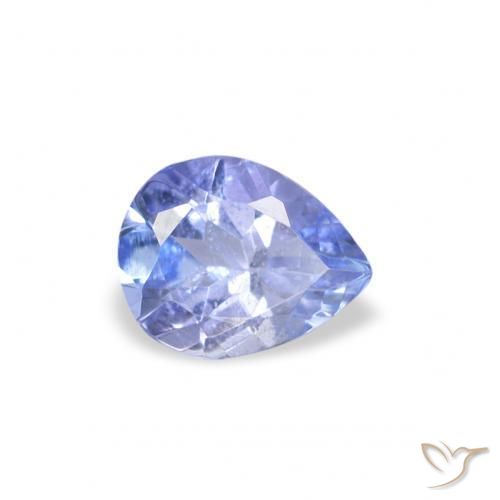 Tanzanite Blu pastello naturale da 0.33 ct, Forma a pera, VS