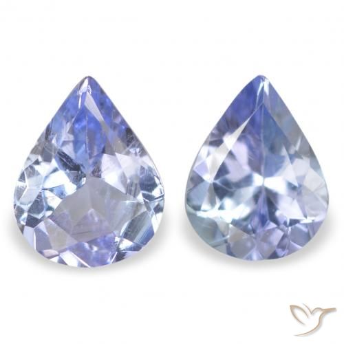 0.63ctw Naturale Blu pastello Tanzanite, Forma a pera, VS
