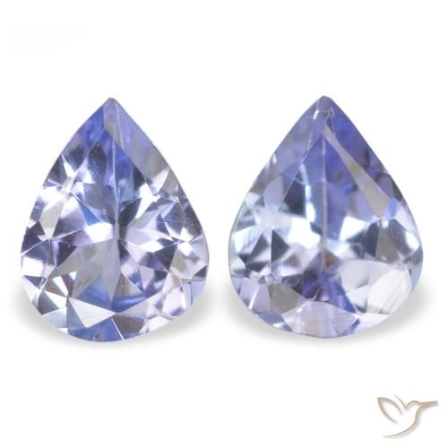 0.70ctw Naturale Blu pastello Tanzanite, Forma a pera, VS