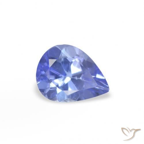 Tanzanite Intenso Viola Blu naturale da 0.35 ct, Forma a pera, VS