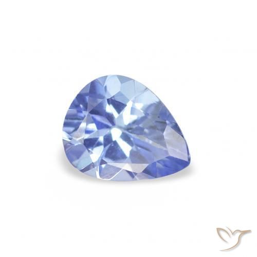 Tanzanite Blu pastello naturale da 0.38 ct, Forma a pera, VS