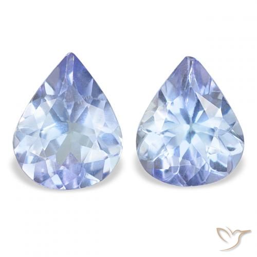 0.64ctw Naturale Blu pastello Tanzanite, Forma a pera, VS