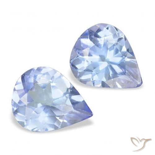 Gemme di Tanzanite Blu pastello naturale da 0.64 ct, Forma a pera, VS