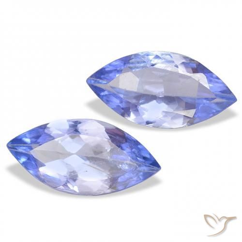 Gemme di Tanzanite Blu pastello naturale da 0.64 ct, Taglio marquise, VS