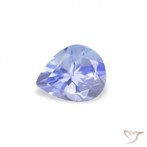 0.40ct Naturale Blu pastello Tanzanite, Forma a pera, VS