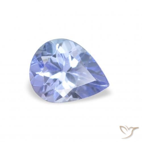Tanzanite Blu pastello naturale da 0.33 ct, Forma a pera, VVS-VS