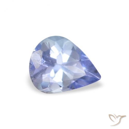 Tanzanite Blu pastello naturale da 0.34 ct, Forma a pera, VS