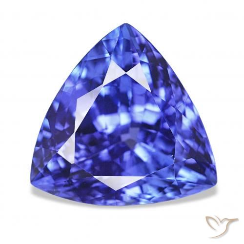 Tanzanite Blue violetto scuro naturale da 5.49 ct, Taglio trillion, IF