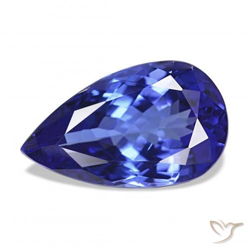 Tanzanite Viola Blu naturale da 4.38 ct, Forma a pera, VVS