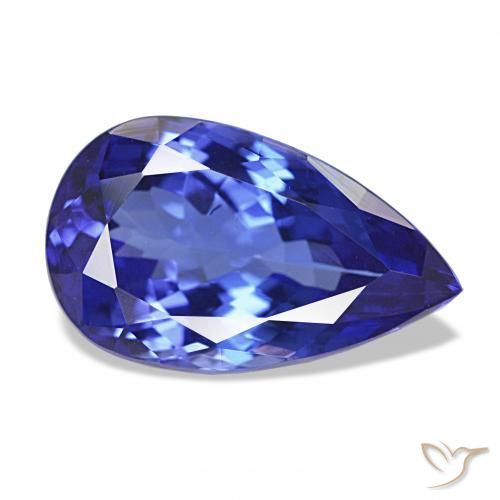 Tanzanite Viola Blu naturale da 4.38 ct, Forma a pera, VVS