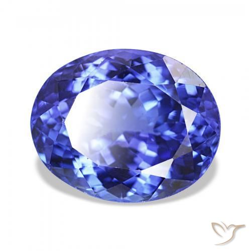 Tanzanite Blu viola intenso naturale da 4.87 ct, Taglio ovale, VVS