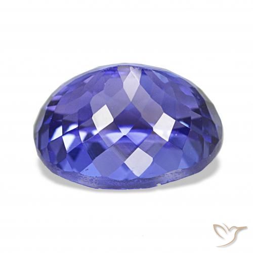 Tanzanite Blu viola intenso naturale da 4.87 ct, Taglio ovale, VVS