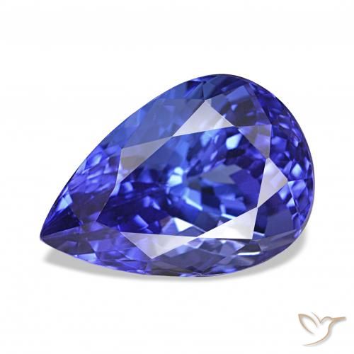 Tanzanite Viola Blu naturale da 4.43 ct, Forma a pera, IF