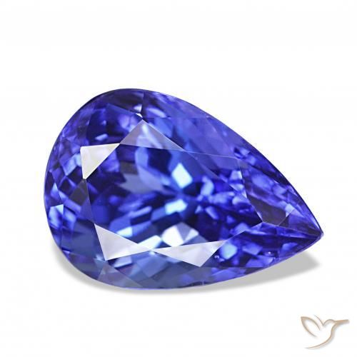 Tanzanite Viola Blu naturale da 4.43 ct, Forma a pera, IF