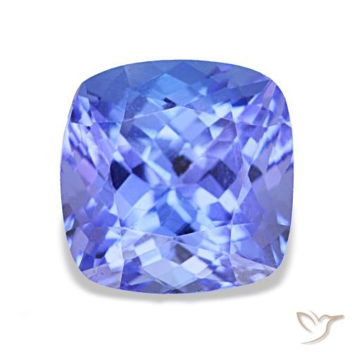 Tanzanite naturale blu da 2,40 ct, taglio a cuscino, VVS-VS