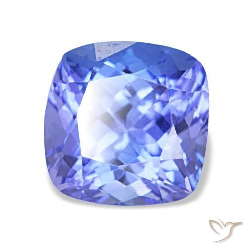 Tanzanite naturale blu da 2,40 ct, taglio a cuscino, VVS-VS