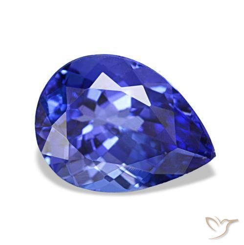 Tanzanite naturale blu da 2,45 ct, taglio a pera, VVS
