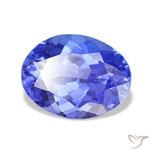 Tanzanite naturale blu da 1,88 ct, taglio ovale, VVS