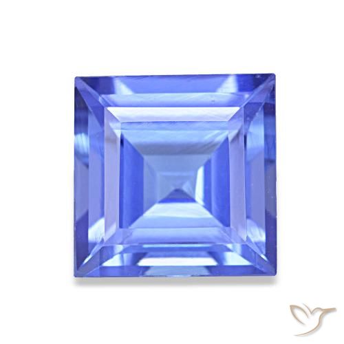 Tanzanite naturale blu da 1,63 ct, quadrato, VVS