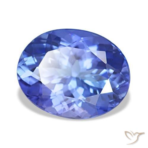 Tanzanite naturale blu da 2,18 ct, taglio ovale, VVS