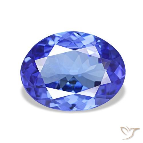 Tanzanite naturale blu da 1,38 ct, taglio ovale, VVS