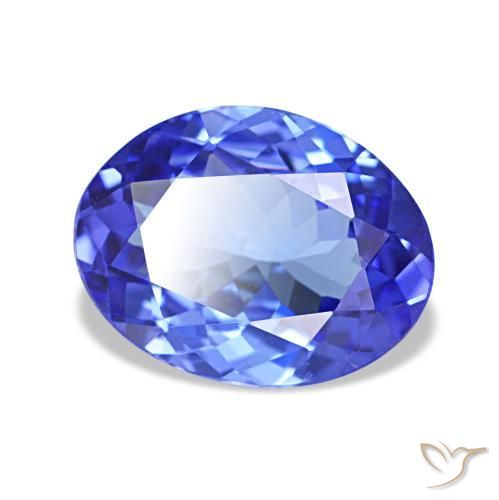 Tanzanite naturale blu da 1,38 ct, taglio ovale, VVS
