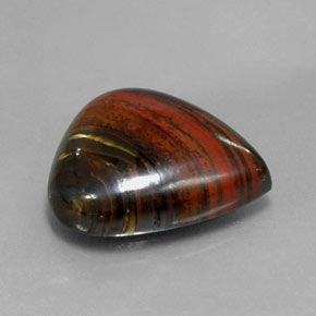 Tiger's eye matrix naturale multicolore da 13,07 ct, taglio a pera, opaco