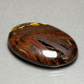 Tiger's eye matrix naturale multicolore da 35,49 ct, taglio ovale, opaco