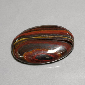 Tiger's eye matrix naturale multicolore da 45,58 ct, taglio ovale, opaco