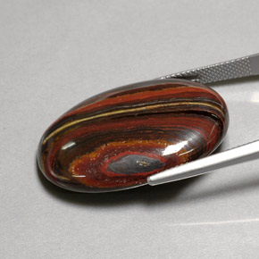Tiger's eye matrix naturale multicolore da 45,58 ct, taglio ovale, opaco