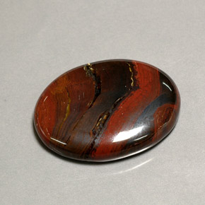 Tiger's eye matrix naturale multicolore da 41,60 ct, taglio ovale, opaco