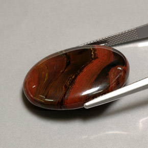 Tiger's eye matrix naturale multicolore da 41,60 ct, taglio ovale, opaco