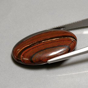 Tiger's eye matrix naturale multicolore da 35,01 ct, taglio ovale, opaco