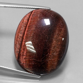 Tiger's eye matrix naturale multicolore da 40,06 ct, taglio ovale, opaco