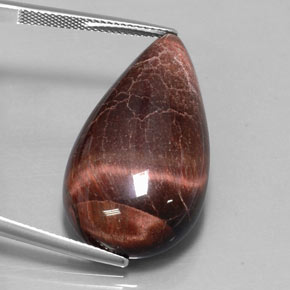 Tiger's eye matrix naturale multicolore da 33,34 ct, taglio a pera, opaco
