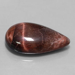 Tiger's eye matrix naturale multicolore da 33,34 ct, taglio a pera, opaco