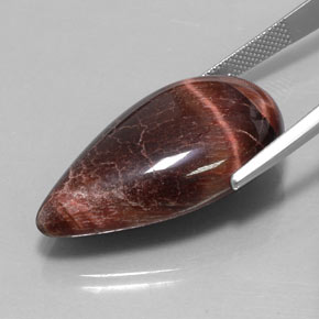 Tiger's eye matrix naturale multicolore da 33,34 ct, taglio a pera, opaco