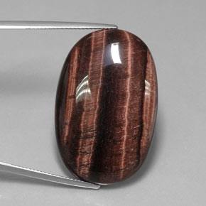Tiger's eye matrix naturale multicolore da 42,21 ct, taglio ovale, opaco