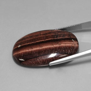Tiger's eye matrix naturale multicolore da 42,21 ct, taglio ovale, opaco