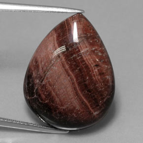 Tiger's eye matrix naturale multicolore da 23,62 ct, taglio a pera, opaco