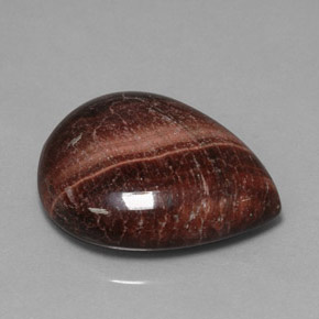 Tiger's eye matrix naturale multicolore da 23,62 ct, taglio a pera, opaco