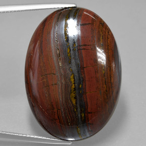 Matrice di occhio di tigre Multicolore naturale da 49.03 ct, Taglio ovale, Opaco